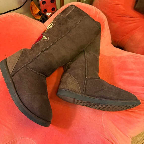 Koolaburra by UGG Vintage Tall Heart & Soul Embroidered Brown Y2K Western Boots - Picture 3 of 8